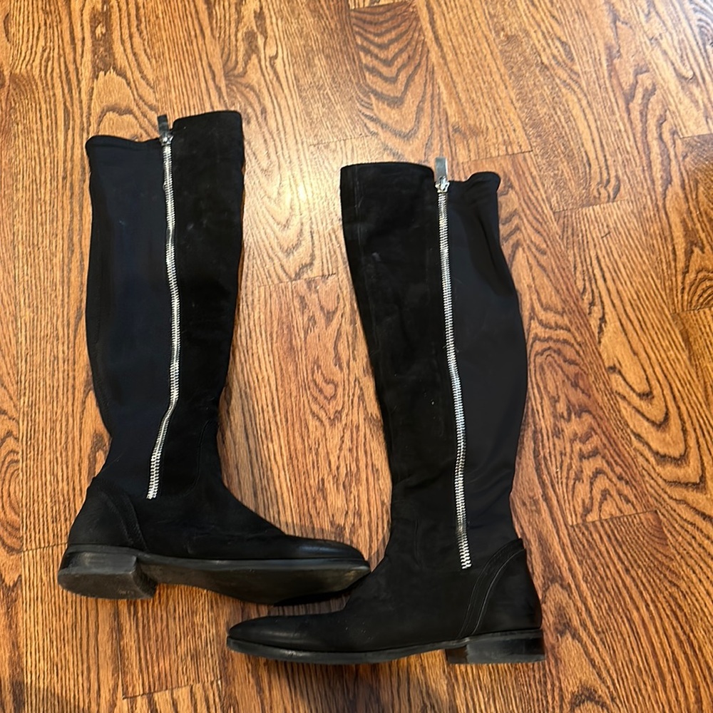 Aldo Knee High Suede & Leather Boots Gem